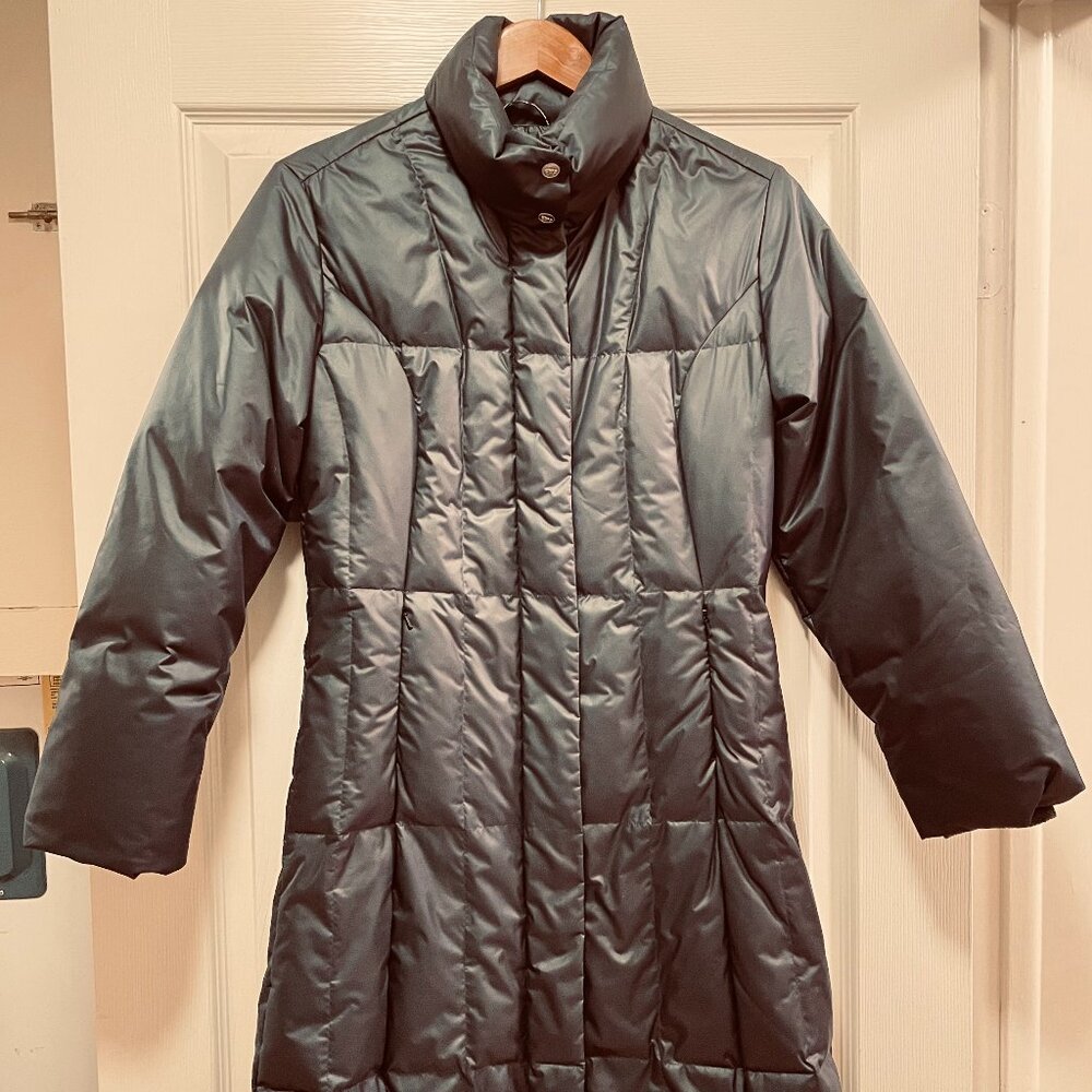 NILS Womens Black Long Goose Down Puffer Jacket Sz 4  MSRP $400